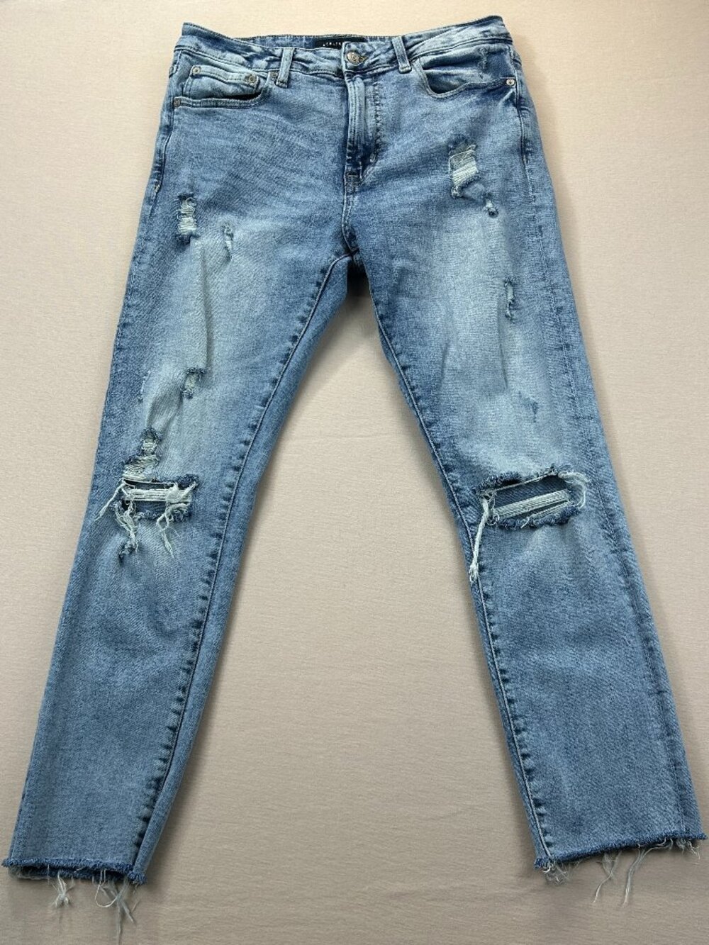 Aeropostale Jeans Mens Size 32/30 Blue Denim Skinny Taper Stretch Distressed
